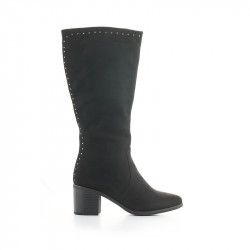 Botas tacón You Too negras de caña alta con tachuelas - Querol online