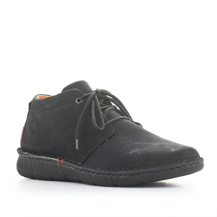 Zapatos sport Zen negros de piel y con cordones - Querol online