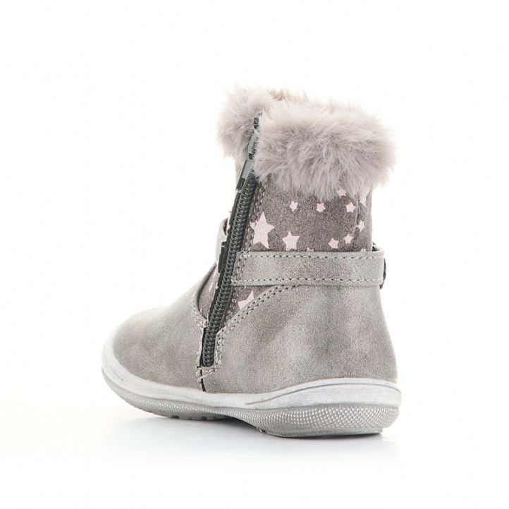Botines CRECENDO grises con estrellas y pelo en la caña - Querol online