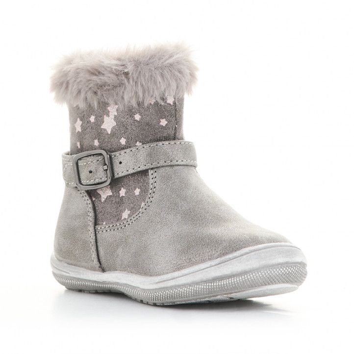 Botins CRECENDO grises amb estrelles i pèl a la canya - Querol online
