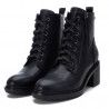 Botines tacón Xti negros con cremallera lateral y suela dentada