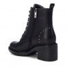 Botines tacón Xti negros con cremallera lateral y suela dentada