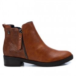 Botines planos Xti marrones con parte posterior animal print - Querol online