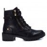 Botines tacón Xti negros con cordones largos y cremallera dorada