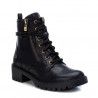 Botines tacón Xti negros con cordones largos y cremallera dorada