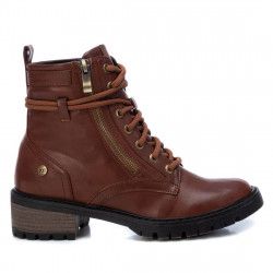 Botins de taló Xti marrons amb cordons llargs i cremallera daurada - Querol online
