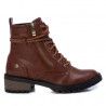 Botins de taló Xti marrons amb cordons llargs i cremallera daurada