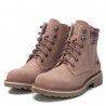 Botins plans Refresh nude amb estampat de quadres en el turmell