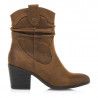 Botins de taló Mustang cowboy en color marró amb capdavantera arrodonida i taló gruixut