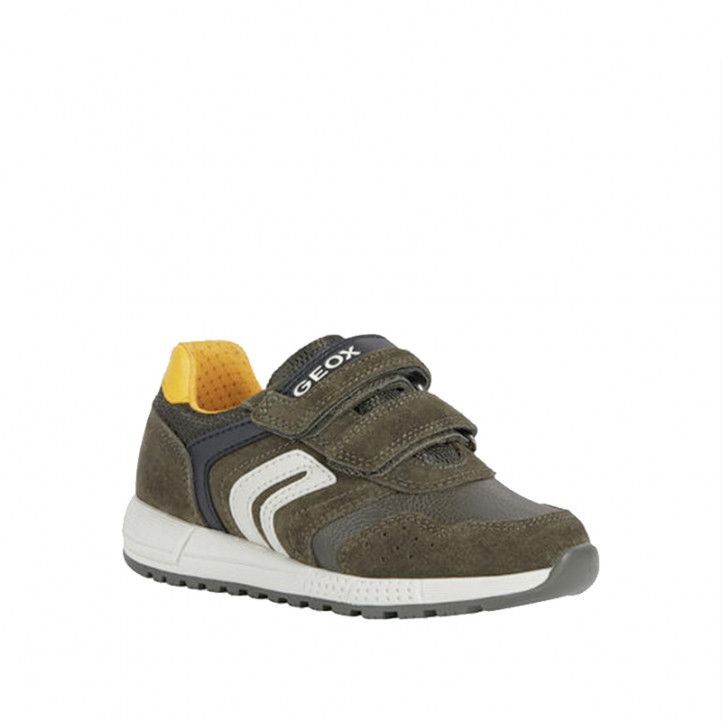 Sabatilles esport Geox alben boy militar i groc - Querol online