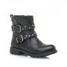 Botines MustangKids negros alaska con tiras y tachuelas