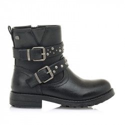Botines MustangKids negros alaska con tiras y tachuelas - Querol online