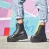 Botins plataforma Owel aberdeen negres amb cordons i cremallera frontal