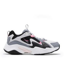 Zapatillas deportivas Reebok gris con negro y detalles en rosa royal turbo - Querol online