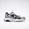 Zapatillas deportivas Reebok gris con negro y detalles en rosa royal turbo