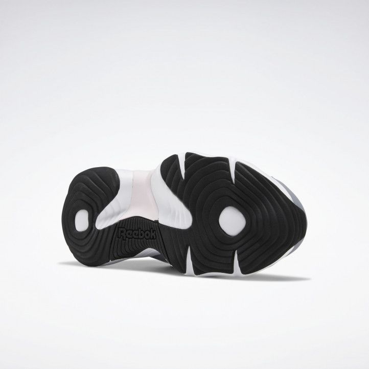 Zapatillas deportivas Reebok gris con negro y detalles en rosa royal turbo - Querol online