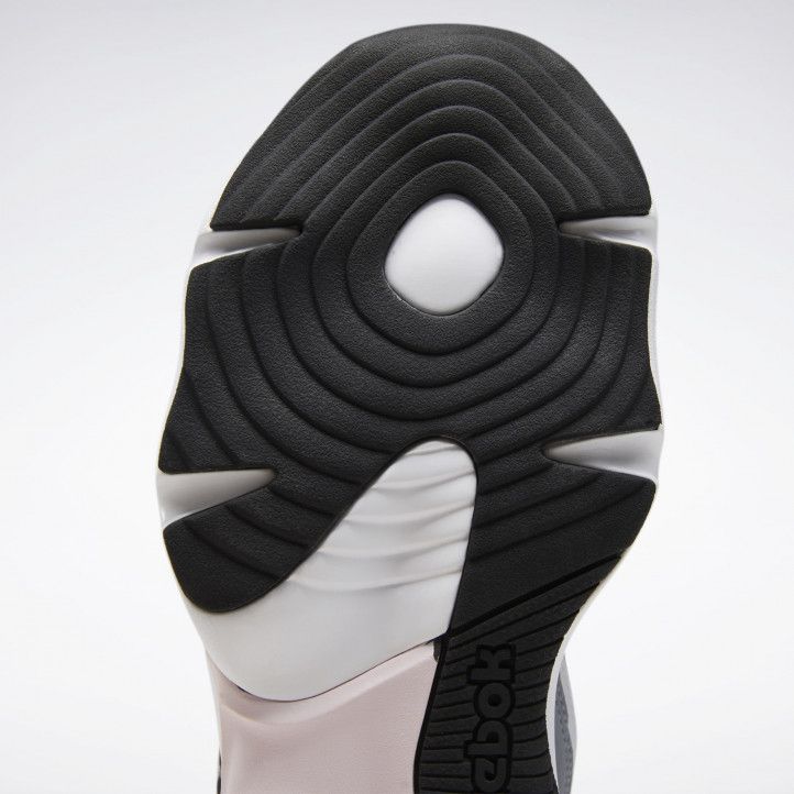 Zapatillas deportivas Reebok gris con negro y detalles en rosa royal turbo - Querol online
