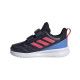 Zapatillas deporte Adidas azul marino con rayas rosas  y velcros - Querol online