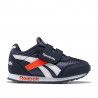 Zapatillas deportivas Reebok azul marino con detalles en blanco y naranja royal