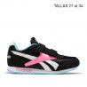 Zapatillas deporte Reebok negras con detalles en rosa azul y blanco royal