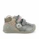 Zapatos Biomecanics gris metalizado con serraje al tono, velcros y puntera reforzada - Querol online
