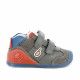 Botins Biomecanics grisos amb velcro i detalls en vermell i blau - Querol online