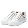 Zapatillas deportivas Xti blancas con detalles dorados, cremallera lateral y orificios