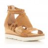 Sandalias cuña Mjus de piel marrones con cremallera