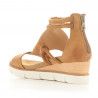 Sandalias cuña Mjus de piel marrones con cremallera