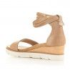 Sandalias cuña Mjus marrones de piel con tira en el tobillo