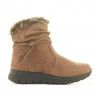 Botins plans MY SOFT marrons amb pèl interior, cremalleta lateral i tires