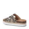 Sandalias plataformas Refresh con animal print, abiertas de doble hebilla