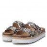 Sandalias plataformas Refresh con animal print, abiertas de doble hebilla