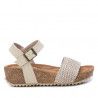 Sandalias plataformas Refresh beige con tira trenzada y hebilla
