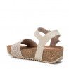 Sandalias plataformas Refresh beige con tira trenzada y hebilla