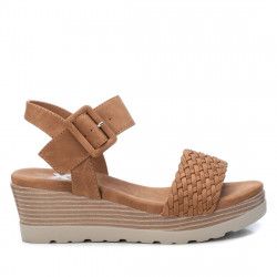 Sandàlies falca Xti marrons amb tira trenada i sivella - Querol online