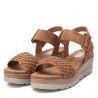Sandàlies falca Xti marrons amb tira trenada i sivella