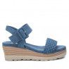 Sandalias cuña Xti azules con tira delantera trenzada y hebilla
