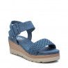 Sandalias cuña Xti azules con tira delantera trenzada y hebilla