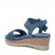 Sandalias cuña Xti azules con tira delantera trenzada y hebilla - Querol online