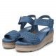 Sandalias cuña Xti azules con tira delantera trenzada y hebilla - Querol online
