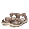 Sandalias planas Xti taupe con tiras y cierres de velcro