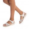 Sandalias cuña Xti blancas de doble tira con detalles troquelados