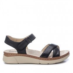 Sandàlies plataformes Xti negres amb tanca de velcro i sola de pell - Querol online