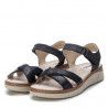 Sandalias plataformas Xti negras con cierre de velcro y suela de piel