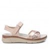 Sandàlies plataformes Xti roses amb tanca de velcro i sola de pell