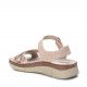 Sandalias plataformas Xti rosas con cierre de velcro y suela de piel - Querol online