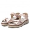Sandàlies plataformes Xti roses amb tanca de velcro i sola de pell