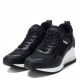 Zapatillas deportivas Xti negras de diferentes texturas con cuña - Querol online