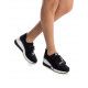 Zapatillas deportivas Xti negras de malla con brillantes y cuña - Querol online